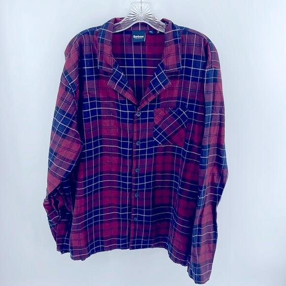 NWOT Barbour Laith plaid flannel long sleeve CE button up pajama top sz XXL - Picture 1 of 6